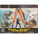 An original James Bond 'For Your Eyes Only' 1981 British quad film poster, 30 inches x 40 inches,