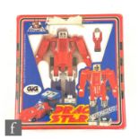 A 1980s GiG (Takara) Diaclone Dragster, plastic transforming robot toy, boxed. NB - This toy would