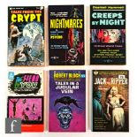 A group of horror paperbacks, comprising EC Publications Tales from the Crypt, Dashiell Hammett