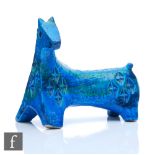 A mid 20th Century Bitossi figure of a stylised horse designed by Aldo Londi, in Rimini blue with