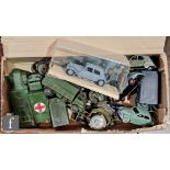 A collection of assorted military diecast, mainly Dinky, unboxed and playworn. (qty)