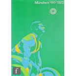Two 1970s/80s original Olympic posters, to include Munich 1972 Weightlifting, 84cm x 60cm, and