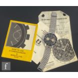 A gentleman's stainless steel Breitling Sprint, manual wind, chronograph wrist watch, batons and