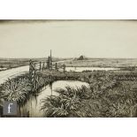 CHARLES WILLIAM TAYLOR (1878-1960) - 'Early Morning, Essex', etching, signed in pencil, framed, 19.