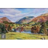 RON HUMPHRIES (CONTEMPORARY) - An autumnal lake landscape, Lake District, acrylic on canvas, signed,