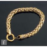 An 18ct white and yellow gold open cable link bracelet, weight 41g, length 22cm, terminating in a