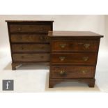 A small 20th Century George III style mahogany chest of four long drawers, brass ring drop