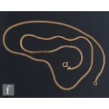 A 9ct hallmarked foxtail link chain, weight 14g, length 66cm, terminating in a bolt ring fastener.