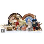 A collection of mixed collectable ceramics to include two Samson figurines in the style of Derby,
