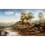 CHARLES LEADER (1868-1940) - Figures in an extensive river landscape, oil on canvas, signed, framed,