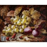 OLIVER CLARE (1852-1927) - Crab apples, gooseberries and grapes, oil on canvas, signed, framed, 20cm