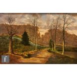 DAVID MEAD (1906-1986) - A forest track, oil on canvas, signed, framed, 61cm x 91cm, frame size 75cm