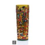 A Dennis Chinaworks Sidestep vase decorated in the Klimt Kiss pattern designed by Sally Tuffin,
