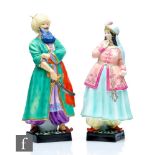 Two Royal Worcester figures modelled by Sybil V Williams and Jessamine V Bray titled Bluebeard and