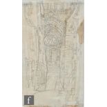 ENGLISH SCHOOL (LATE 19TH CENTURY) - Chartres Cathedral Interior, pencil drawing, signed with