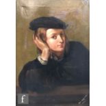 AFTER PARMIGIANINO - 'Portrait of a Youth', a late 19th Century copy, signed indistinctly, carved