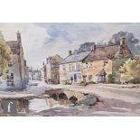 DENIS DELLOW (CONTEMPORARY) - Bourton-on-the-Water, watercolour, framed, 35cm x 51cm, frame size