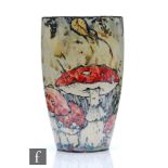 A contemporary studio pottery vase by Jonathan Cox, decorated with tubelined and hand painted