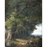 HENDRIK PIETER KOEKKOEK (DUTCH 1843–1927) - A path through the woods, oil on board, signed
