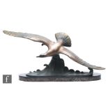 A 20th Century French cold painted spelter study after Louis-Albert Carvin, modelled as a sea bird