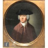 ENGLISH SCHOOL (LATE 18TH CENTURY) - Portrait of Jeremiah Rudsdell, oil on panel, oval, framed, 17cm