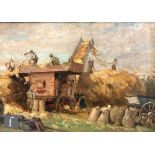 FREDERICK WILLIAM NEWTON WHITEHEAD (1853-1938) - Harvest Time, oil on canvas, signed, framed, 21cm x