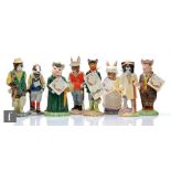 Eight Beswick English Country Folk figures comprising Huntsman Fox ECF1, S/D, Fisherman Otter