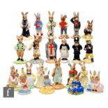 Twenty two assorted Royal Doulton Bunnykins figures comprising Be Prepared Bunnykin DB56, Sweetheart