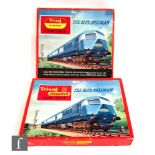 Two OO gauge Triang Hornby The Blue Pullman train sets, first in square box, the other in later