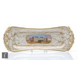 A 19th Century Doe & Rogers Worcester pen tray decorated with a hand painted view of St. Leonards