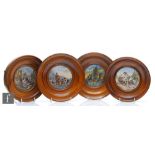 Four late 19th Century Staffordshire pot lids comprising The Children of Flora, Fishmarket,