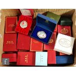 A collection of twenty nine Halcyon day enamel boxes with certificates and two others (boxed).