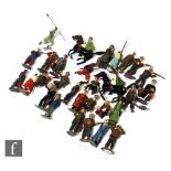 A collection of assorted toy soldiers and civilian figures, to include fourteen Timpo hollowcast