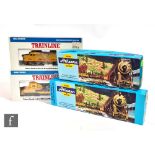 Four HO gauge US outline diesel locomotives, Athearn 4346 CSX 49, Athearn 4706 Seaboard System 6378,