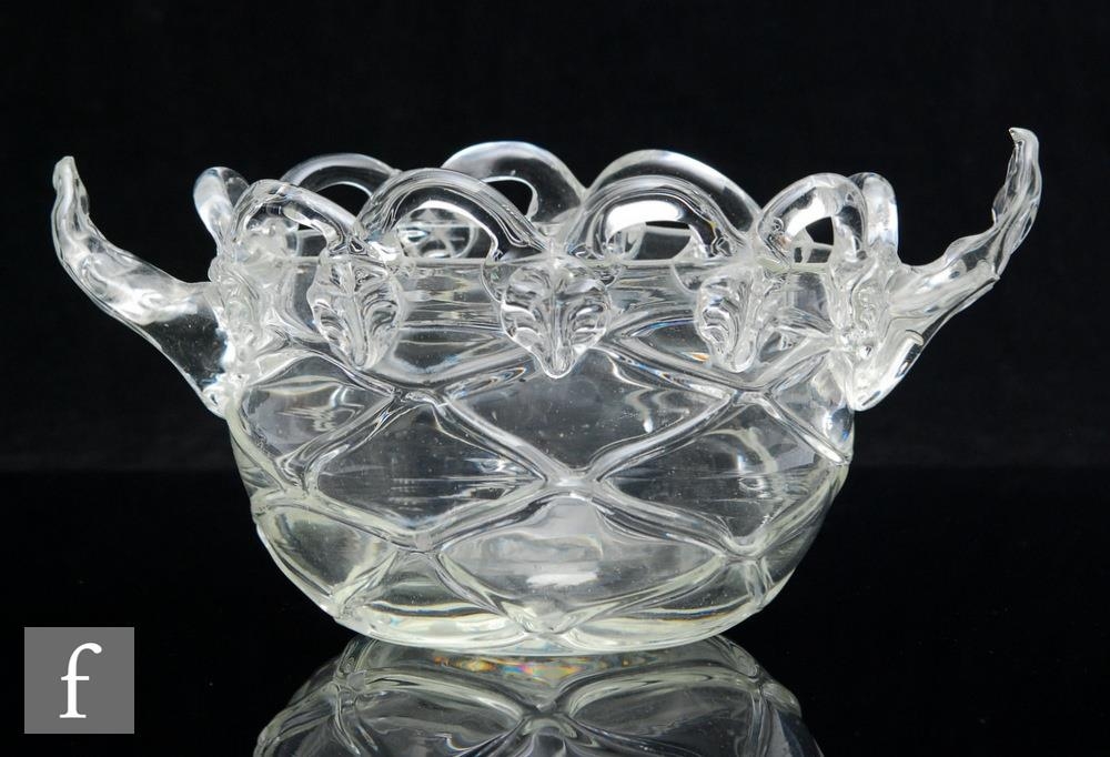 A 1930s Gray-Stan bowl after the 18th Century style in clear crystal, of squat ovoid form, with a