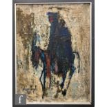 NISSAN ENGEL (ISRAELI, BORN 1931) - A figure leading a horse, oil on board, signed, framed, 34cm x