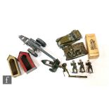 A collection of assorted Britains hollowcast toy soldiers, to include- Set 1876 Bren Gun Carrier