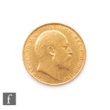 An Edward VII full sovereign dated 1907.