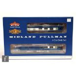 An OO gauge Bachmann 31-255DC DCC on board Midland Pullman 6 car DMU set in Nanking blue, boxed.