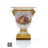 A small 19th Century Flight Barr & Barr Royal Porcelain Works Worcester pedestal vase decorated with