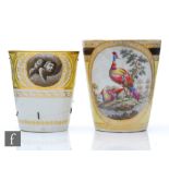 A 19th Century Flight & Barr Worcesr [sic] tumbler decorated with three grisaille panels - a lamb,