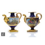 Two 19th Century Flight Barr & Barr Worcester decorative rosewater sprinklers, the first decorated