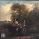 CIRCLE OF WILLIAM COLLINS, RA (1788–1847) - A travelling family with a donkey in a wooded landscape,