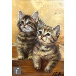 MANNER OF JULES LE ROY (FRENCH, 1856-1921) - A study of two tabby kittens, oil on panel, bears false