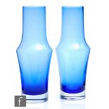A pair of 20th Century Riihimaki glass vases designed by Tamara Aladin, design number 1376, of