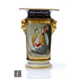 A 19th Century spill vase decorated with a hand painted dead partridge within a gilt border