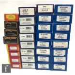 Thirty two OO gauge items of rolling stock by Hornby, Dapol, Mainline and Bachmann, to include plank