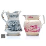 A 19th Century water jug decorated with a two scenes of Johnson's XXX Tunstall Brewery with text
