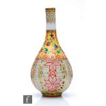 A 19th Century Chamberlain Worcester reticulated bottle vase decorated to the neck with panels of