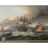 ATTRIBUTED TO THOMAS LUNY (1759–1837) - Ships of the Line and other vessels off Berry Head, oil on